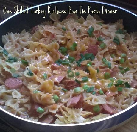 One Skillet Turkey Kielbasa Bow Tie Pasta Dinner one pot pasta skillet, easy weeknight dinner