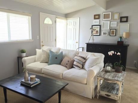 {the new} home sweet home Macys-Leanne-Fabric-Slipcover-Sofa-Couch-White-Living-Room-Gallery-Wall-Black-Coffee-Table-Beach-House