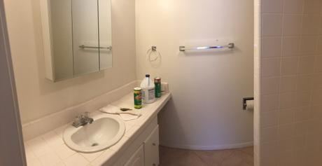 {the new} home sweet home Bathroom-Blank-Canvas-Moving-Painting-Mirrored-Medicine-Cabinet-Sink-Countertop-Tile-White