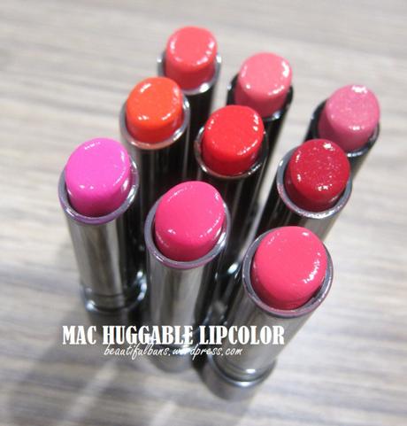 First peek: Swatches of MAC Huggable Lipcolor lipsticks Mac Huggable Lipcolor 1
