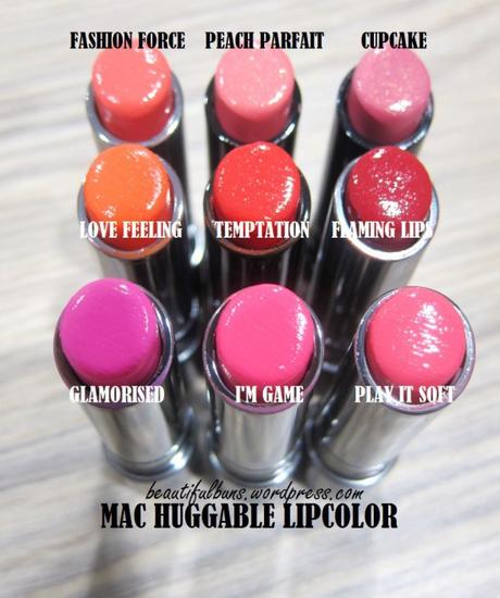 First peek: Swatches of MAC Huggable Lipcolor lipsticks Mac Huggable Lipcolor 2