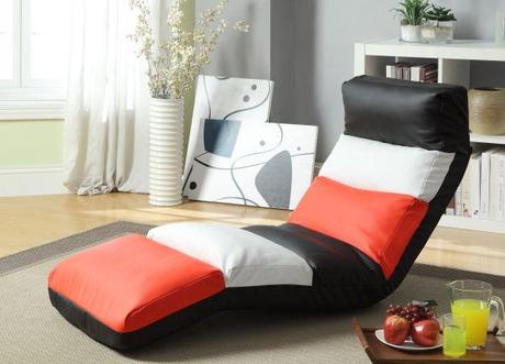 Williams Imports - Tricolor Game Floor Lounge Chair - Black/White/Red by Wiliams import