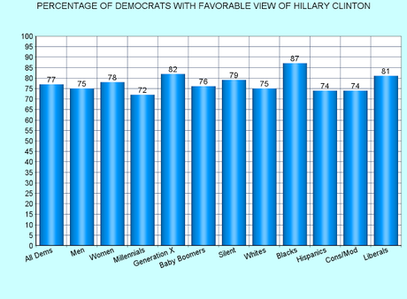 Clinton Is Viewed Favorably By All Democratic Groups