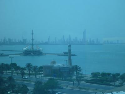 Staying at the Ibis Salmiya Hotel, Kuwait City, Kuwait The splendid view of the Gulf from my room at Ibis Hotel Salmiya