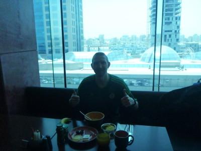 Staying at the Ibis Salmiya Hotel, Kuwait City, Kuwait Enjoying my incredible extended breakfast at the Hotel Ibis Salmiya, Kuwait.