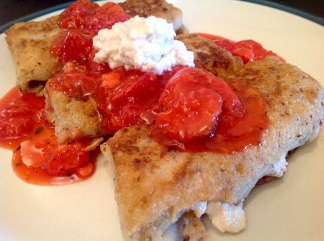Vegan Strawberry Cheese Blintzes with Strawberry Basil Compote and GO Veggie!® Cream Cheese Strawberry Blintzes (44)