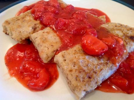 Vegan Strawberry Cheese Blintzes with Strawberry Basil Compote and GO Veggie!® Cream Cheese Strawberry Blintzes (7)
