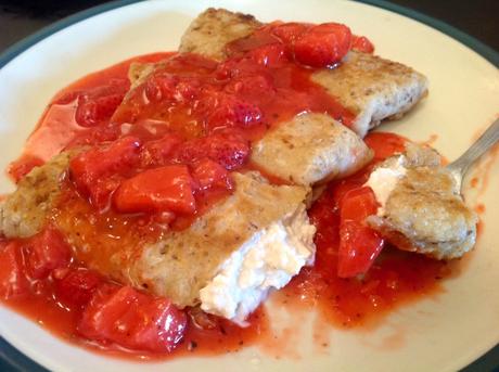 Vegan Strawberry Cheese Blintzes with Strawberry Basil Compote and GO Veggie!® Cream Cheese Strawberry Blintzes (4)
