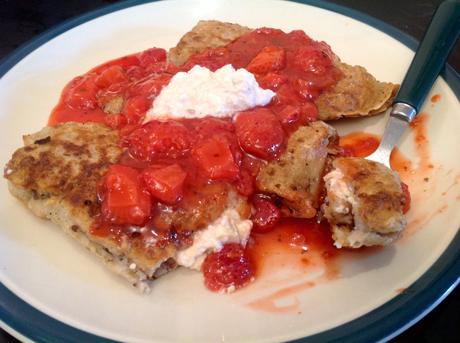 Vegan Strawberry Cheese Blintzes with Strawberry Basil Compote and GO Veggie!® Cream Cheese Strawberry Blintzes (31)