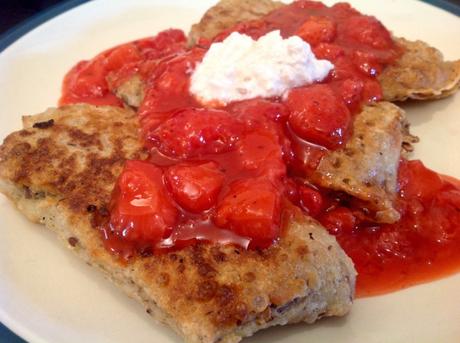 Vegan Strawberry Cheese Blintzes with Strawberry Basil Compote and GO Veggie!® Cream Cheese Strawberry Blintzes (34)