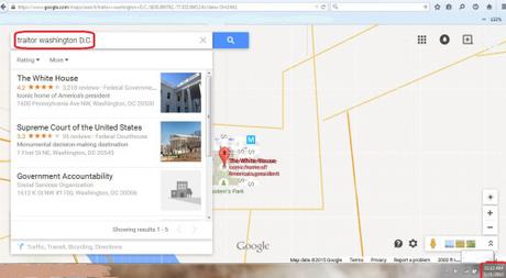 For Google Maps, Obama is a racist, traitor and usurper Google Maps3