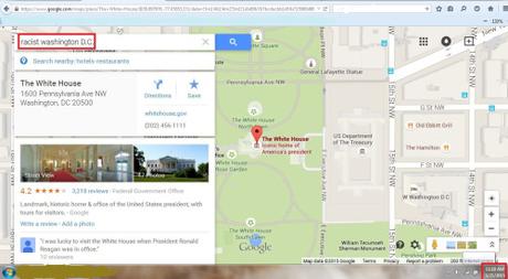 For Google Maps, Obama is a racist, traitor and usurper Google Maps1