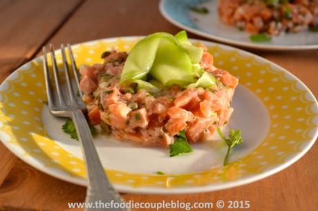 Salmon Tartare with Sweet & Sour Cucumber DSC_0032