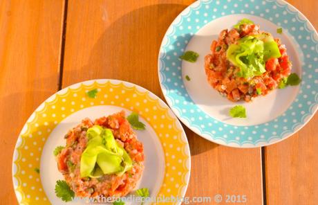 Salmon Tartare with Sweet & Sour Cucumber DSC_0023