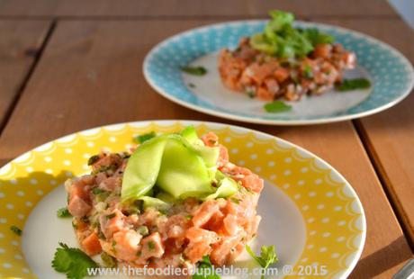 Salmon Tartare with Sweet & Sour Cucumber DSC_0031