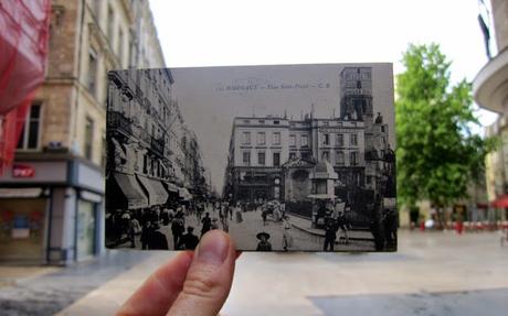 Overlaying old postcards from Bordeaux and Arcachon on the same views today