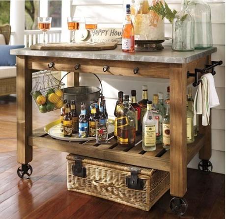 Different ways to use a buffet table Build a Potting Table, Great for Parties, Too! | http://betweennapsontheporch.net