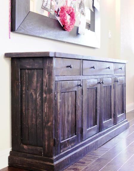 Different ways to use a buffet table Build your own Rustic Sideboard/Buffet Table. Free #Plans at Ana-White.com #DIY