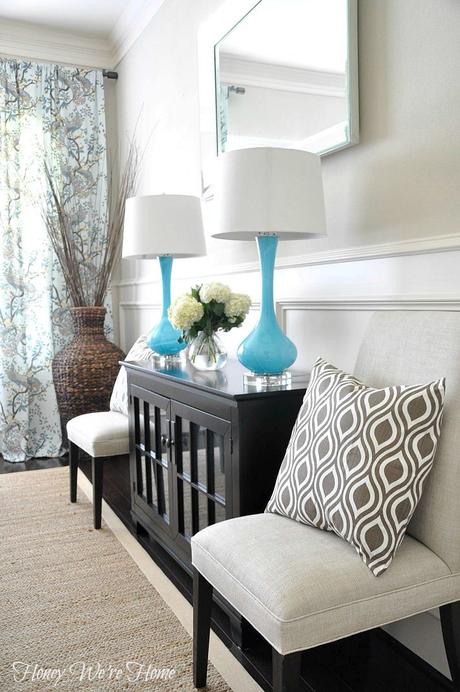 Different ways to use a buffet table Honey We're Home: Dining Room Pillows