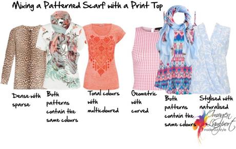 How To Combined Patterned Tops with Scarves