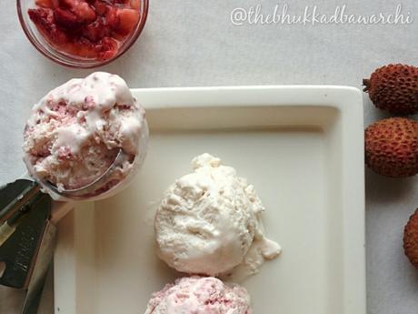 Strawberry and Lychee Ice-cream