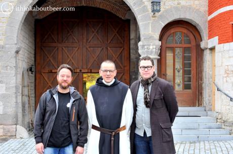 From Left to Right: Kevin Desmet of belgianbeergeek.be, Brother Pierre of Rochefort, Christopher of  ithinkaboutbeer.com