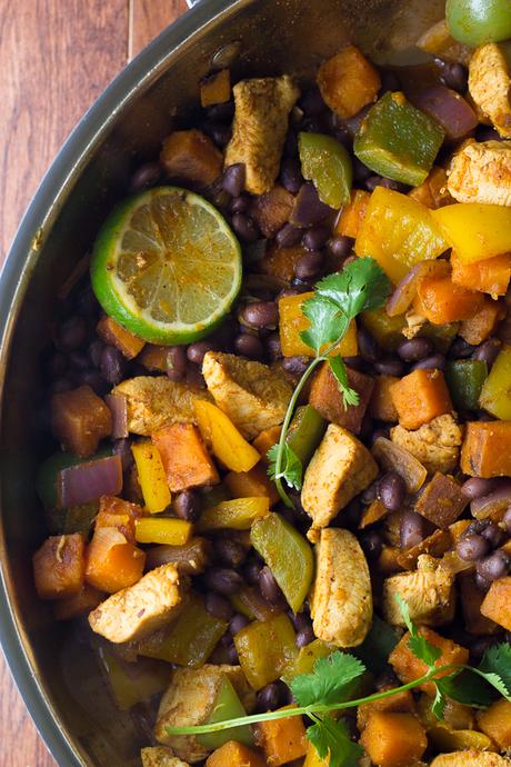 CHILI-LIME CHICKEN AND SWEET POTATO SKILLET Chili-Lime Chicken and Sweet Potato Skillet | sweetpeasandsaffron.com @sweetpeasaffron