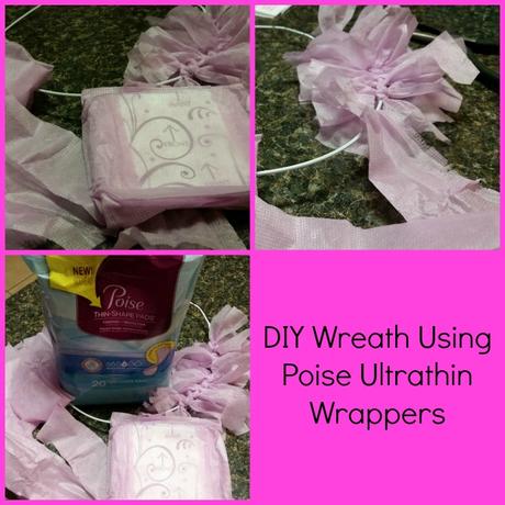 Fun Ways to Recycle Poise Thin-Shaped Pads – Plus DIY Wreath #RecycleYourPeriodPad DIY Wreath Using Poise Ultrathin Pad Wrappers