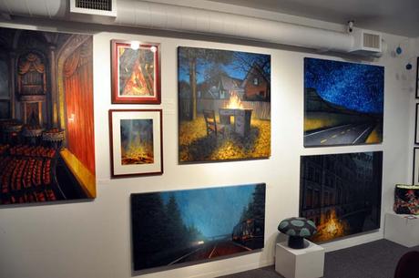 Artwork on display at Attic Gallery in Portland, Oregon