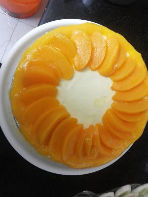 Peach and Mango Mousse Cake