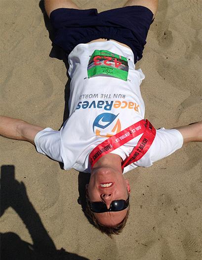 Mike Sohaskey - after qualifying for Boston at Mountains 2 Beach Marathon
