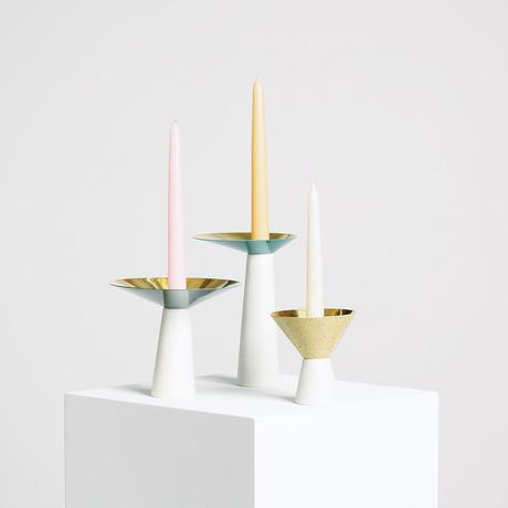 10 Modern Candlestick Holders Three sculptural candle holders with mixed materials