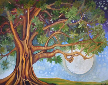Tranquil Moonlight. 24″ x 30″, Oil on Canvas. © Cedar Lee 2013