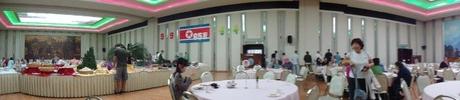 Staying at the 5 Star Yanggakdo Hotel in Pyongyang, North Korea The main dining hall/restaurant