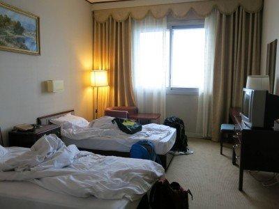 Staying at the 5 Star Yanggakdo Hotel in Pyongyang, North Korea Our bedroom in Pyongyang, North Korea