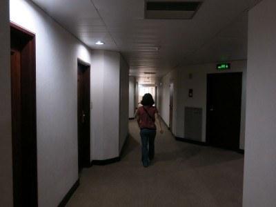 Staying at the 5 Star Yanggakdo Hotel in Pyongyang, North Korea The corridor on floor 24