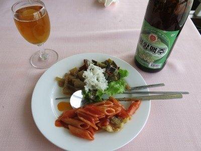 Staying at the 5 Star Yanggakdo Hotel in Pyongyang, North Korea Lunch at the revolving restaurant on the 47th floor.