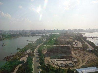 Staying at the 5 Star Yanggakdo Hotel in Pyongyang, North Korea Yangak Island from the 24th floor