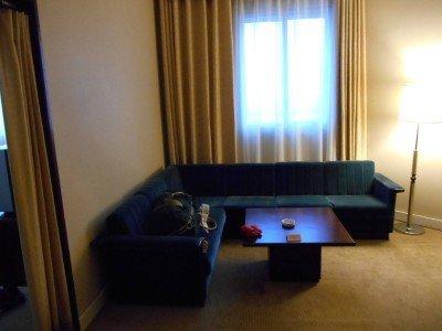 Staying at the 5 Star Yanggakdo Hotel in Pyongyang, North Korea The large sitting room