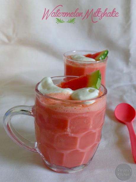 Watermelon Milkshake | Milkshake recipe watermelon recipes