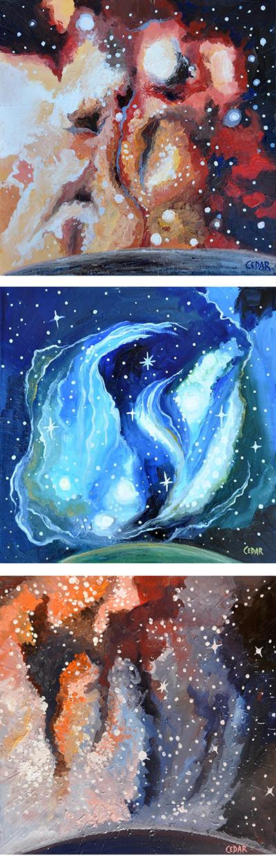 Space paintings by Cedar Lee