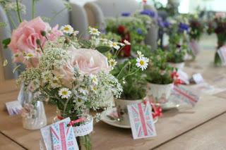 Teacup posies - More by Design and Tuckshop Flowers Tuckshop Flowers pop up shop with More By Design. British Flowers Week 2015