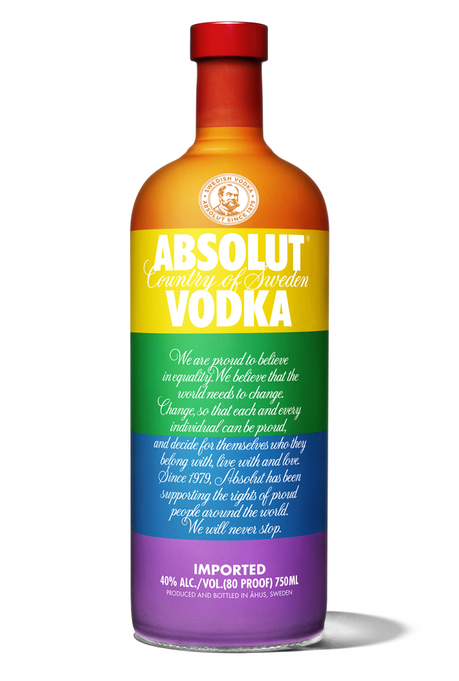 Absolut celebrates with a pride flag bottle