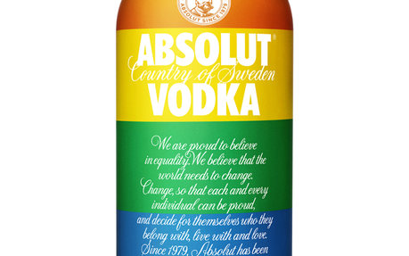 Absolut celebrates with a pride flag bottle
