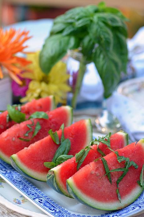 refreshing basil watermelon