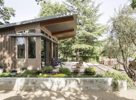 Exterior of the Stillwater Dwellings prefab in Napa