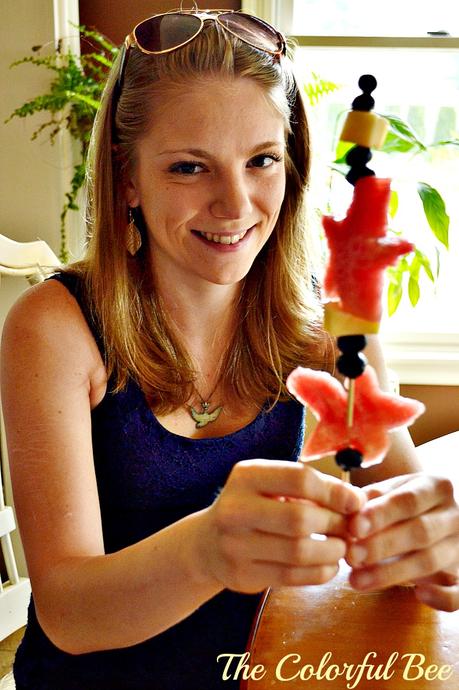 July 4th: History, Fun, Family and Some Recipes Meghan with fruit skewers