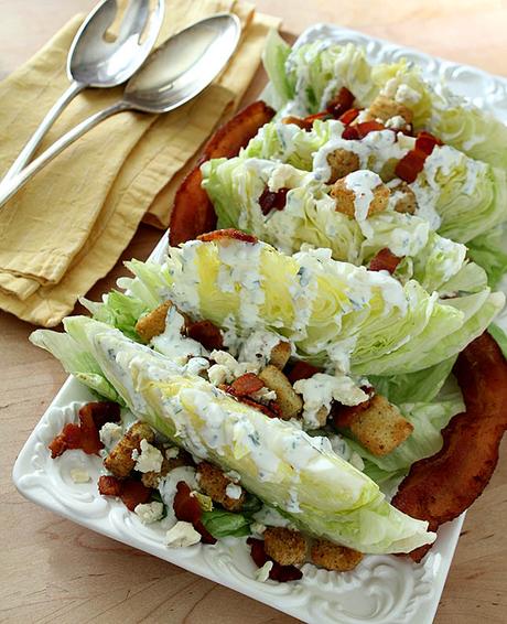 Iceberg Wedge Salad with Bacon, Croutons and Buttermilk Herb Dressing