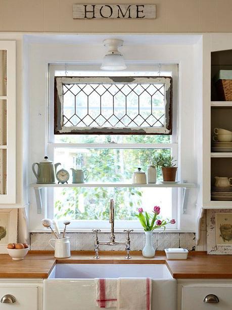 Adding some Old Charm A rustic window adds a touch of vintage style. More kitchen ideas: http://www.bhg.com/kitchen/Kitchen