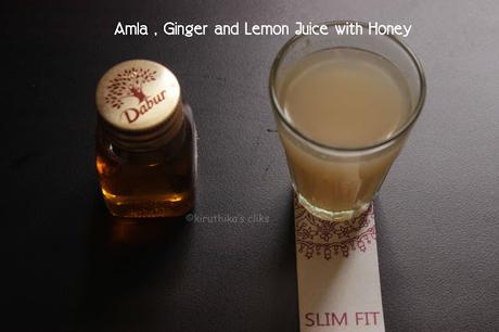 Amla,Ginger and lemon juice with honey for kids